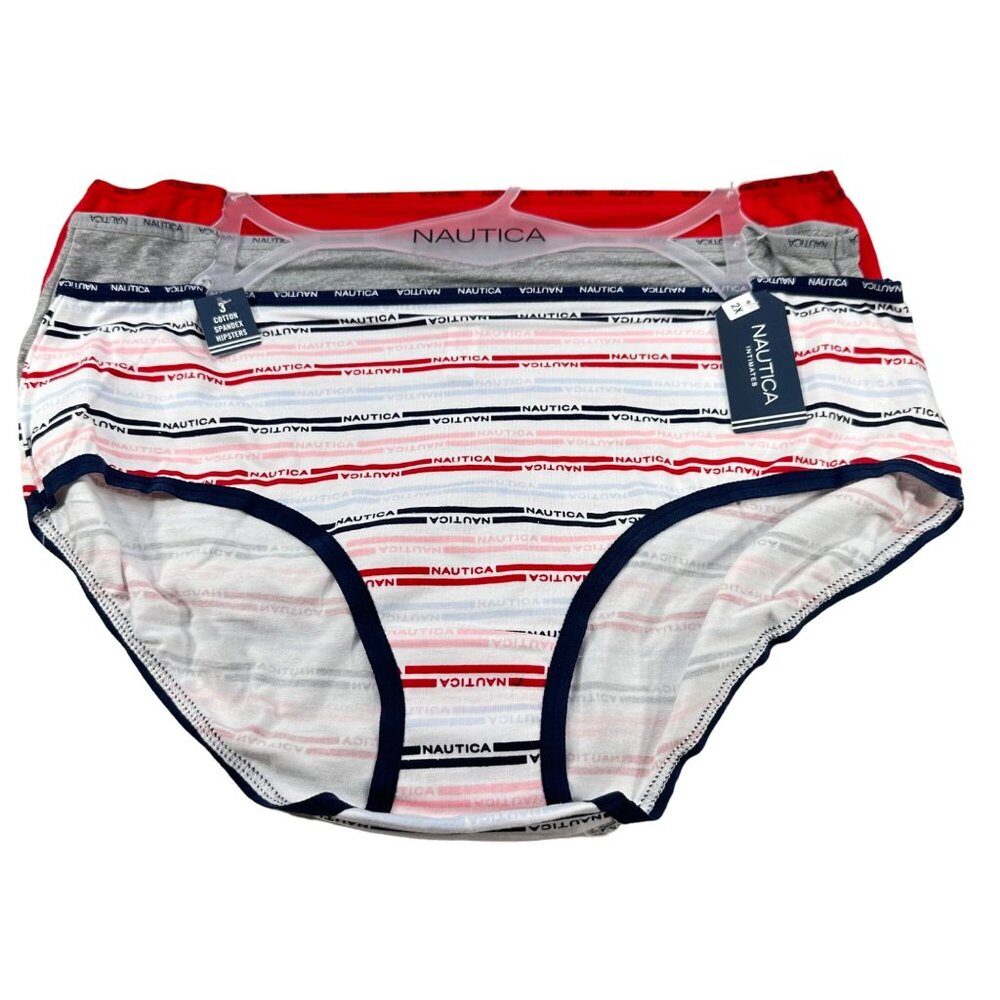 Lot of 3 Nautica Intimates Women's Size 2X Panty Hipster Assorted Color New